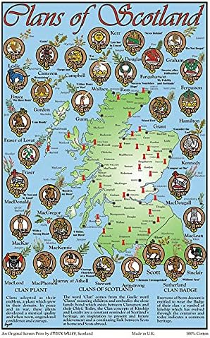 Clans of Scotland Tea Towel