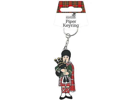 Scottish Piper Metal Keyring