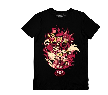 HAZBIN HOTEL (HOTEL MEMBER) BLACK UNISEX T-SHIRT Large