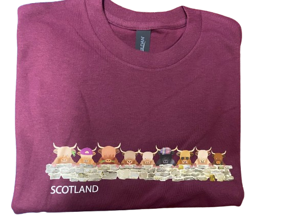 Coos over the Wall T Shirt Burgundy - L