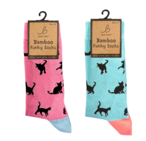 Funky Bamboo Socks - Cat Silhouettes (1 PAIR SUPPLIED)