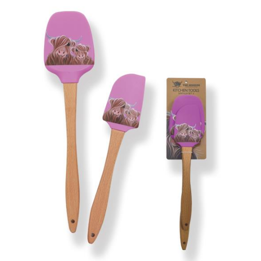 Scottish Highland Coo Cow Fields Of Love Spatulas Set Of 2