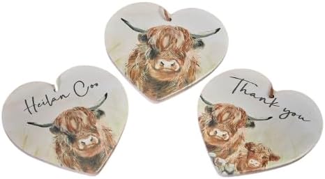 DOUGAL HIGHLAND COW HEART HANGER ***(1 SUPPLIED)***