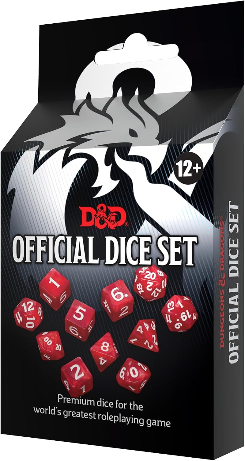 Dungeons & Dragons - Official Dice Set: Polyhedral Plastic RPG Dice Set