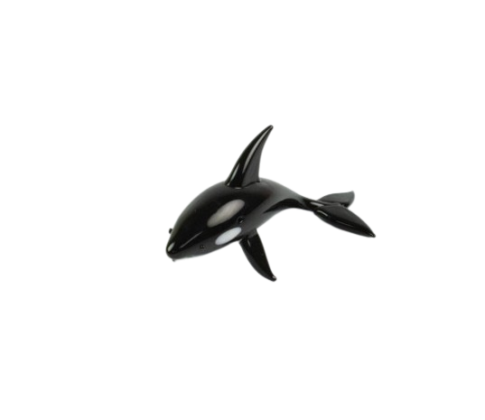 Miniature Glass Orca Ornament, 9cm