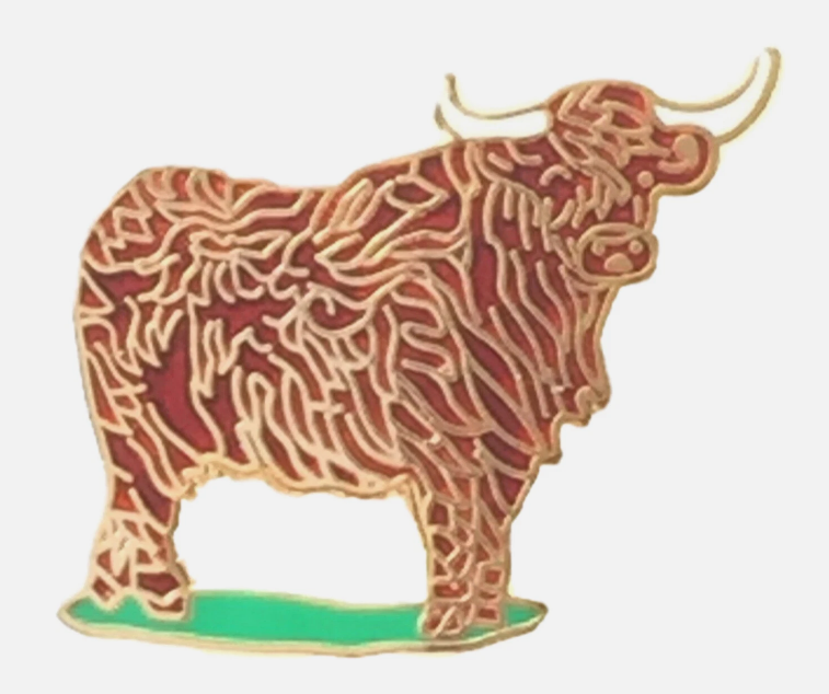 Scottish Highland Muckle Coo Cow Pin Badge