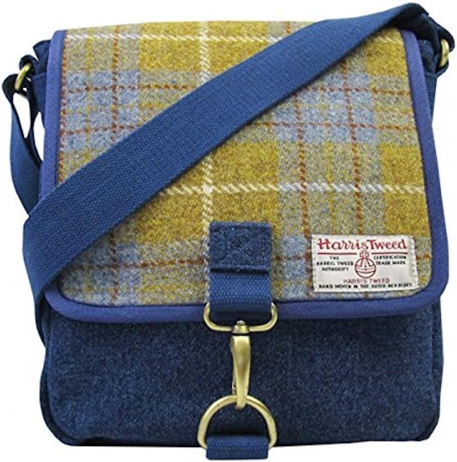 Harris Tweed Messenger Bag (Small, Denim Wash)