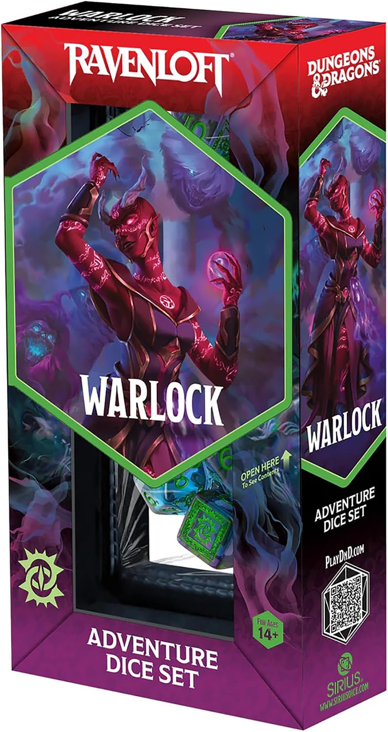 Dungeons & Dragons: D&D Adventure Dice - Warlock: Purple & Green