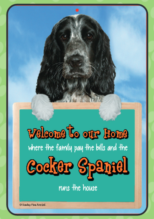 Cocker Spaniel (Blue Roan) Welcome Hang-up