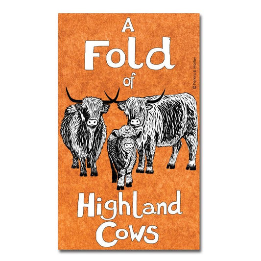 Fold Of highland Cows Tea Towel 48cm by 76cm