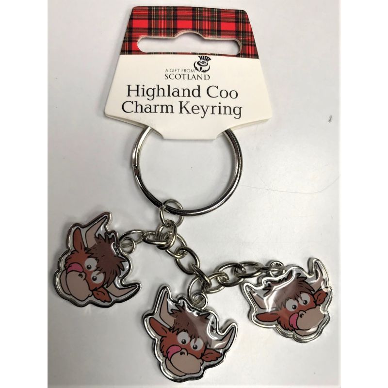 Highland Coo Charm Keyring
