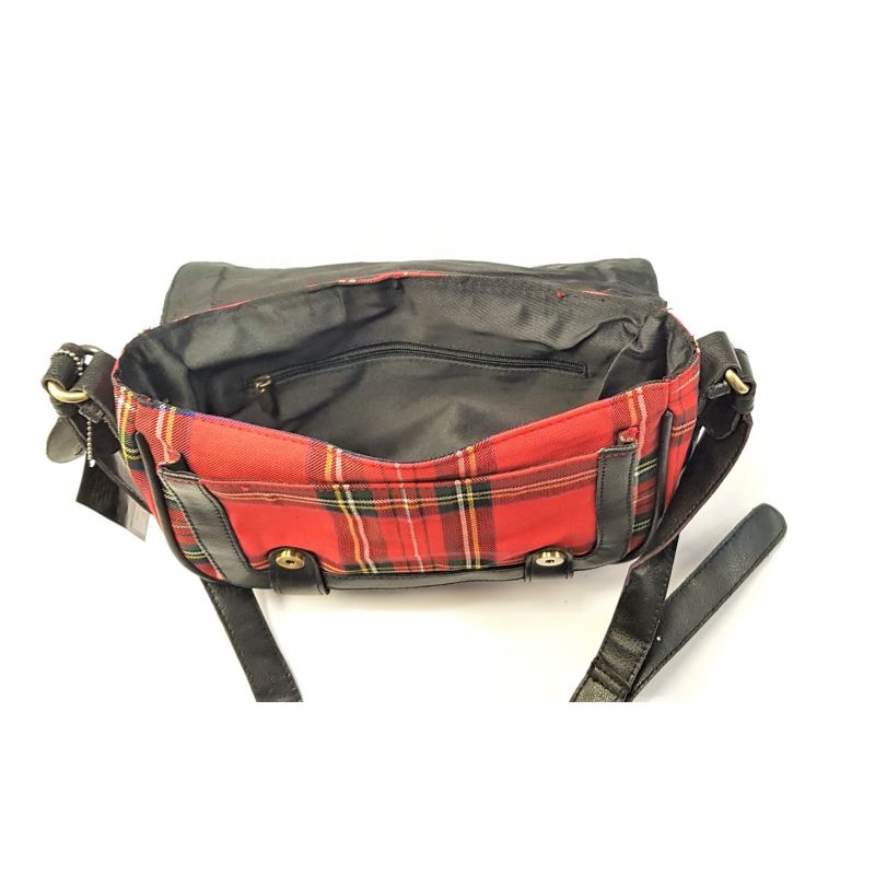 Harris Cole tartan funky Tartan Satchel Leather