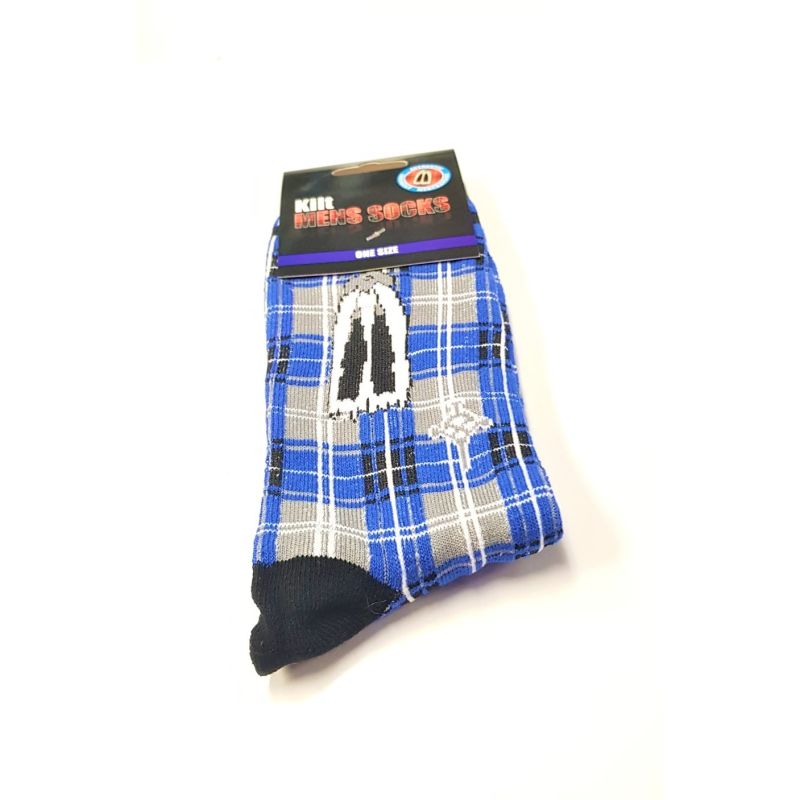 Scottish Tartan Kilt socks one size Blue