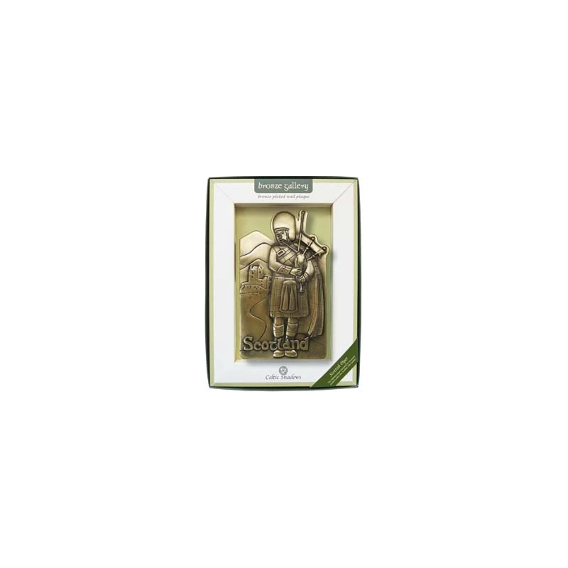 Scottish Piper Bronze Wall Plaque