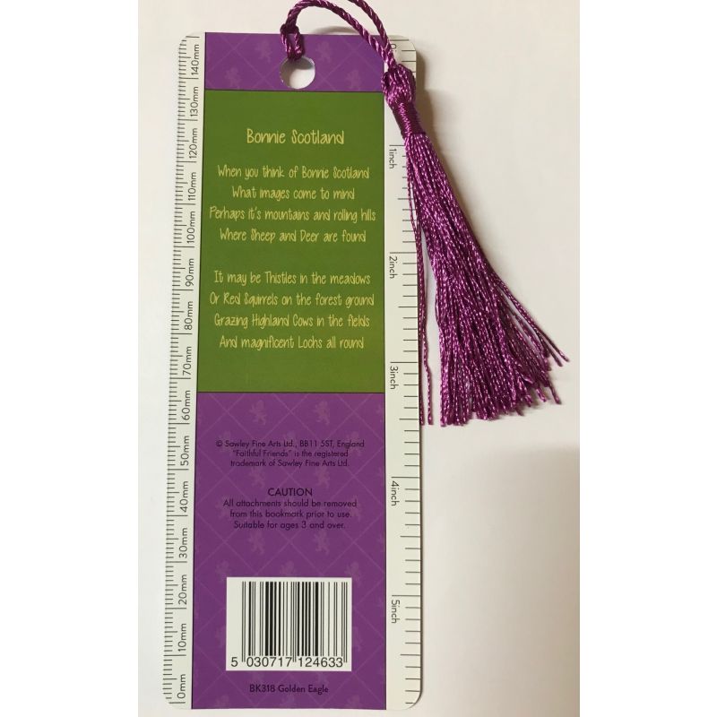 Scottish Golden Eagle Lenticular Bookmark Ruler