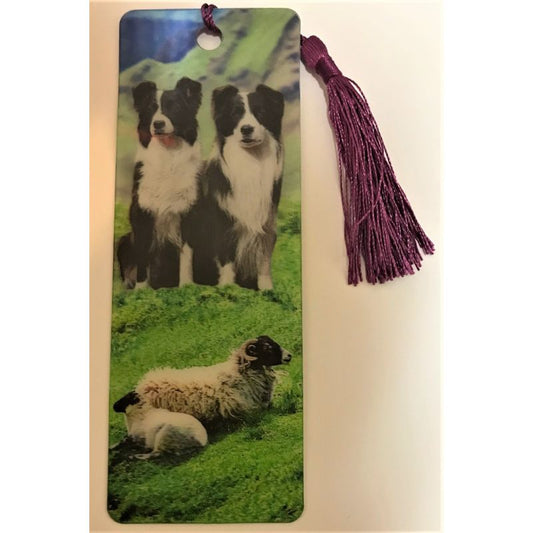 Scottish Border Collie Sheepdog and Sheep Lenticular Bookmark Ruler
