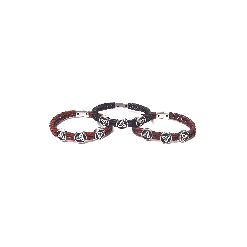 Celtic Spirit Leather Trio Bracelet (1 SUPPLIED) trinity