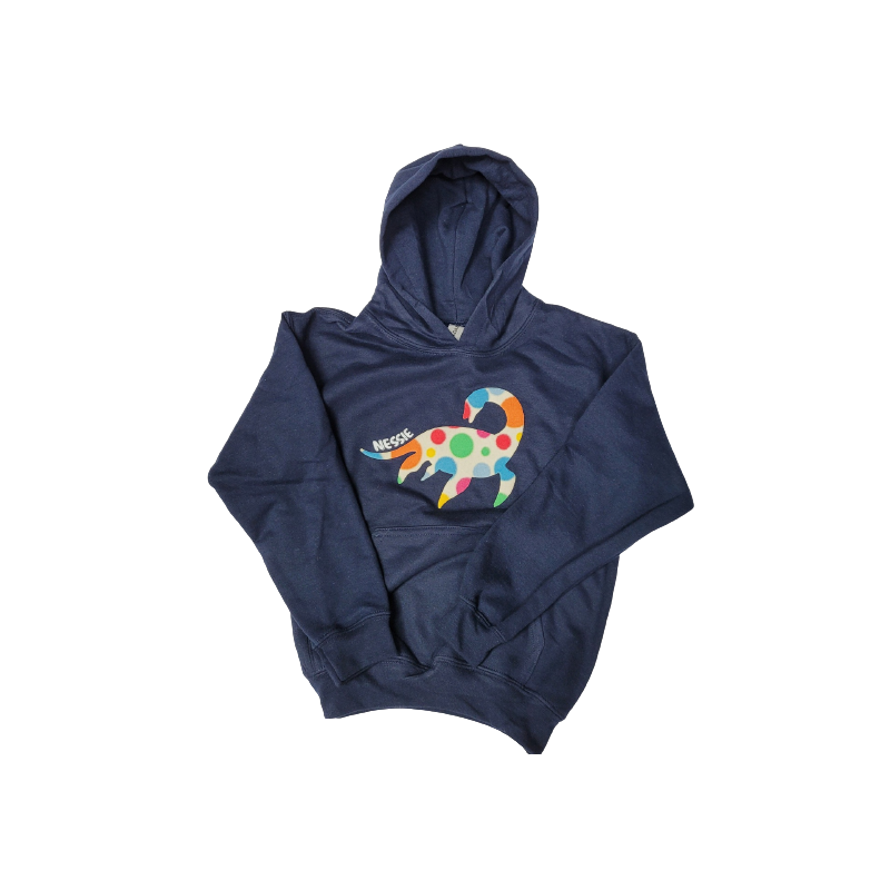 Scottish Nessie Childrens Hoodie Navy Blue (Size Medium (Age 7-8)