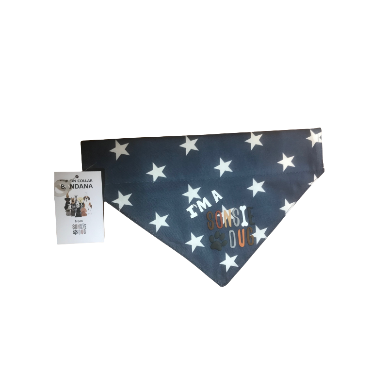 "I'm a Sonsie Dug" Bandana - Grey Stars