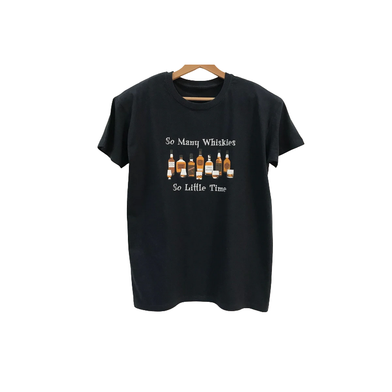 "So Many Whiskies - So Little Time" Black T Shirt (XL)