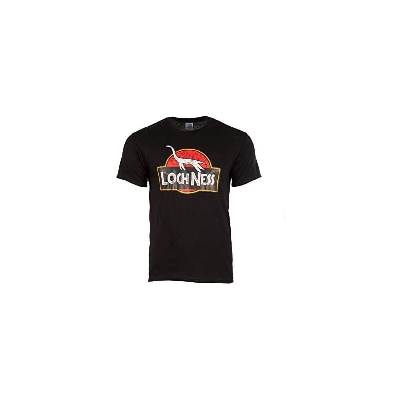 Nessie Dinosaur Black T-Shirt - Size S