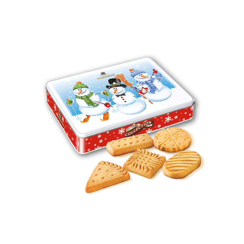 Snowmen Shortbread Tin (Assorted Shapes Shortbread) - 150g