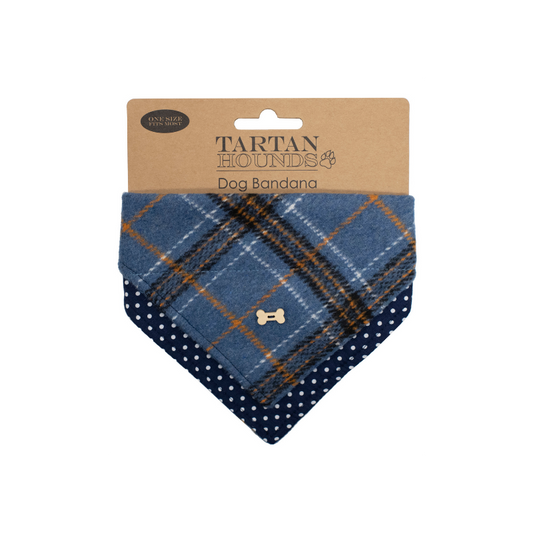 Tartan Hounds Dog Bandana (Blue)