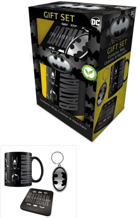 Batman Gift Set (Mug, Coaster & Keychain) – Official Merchandise