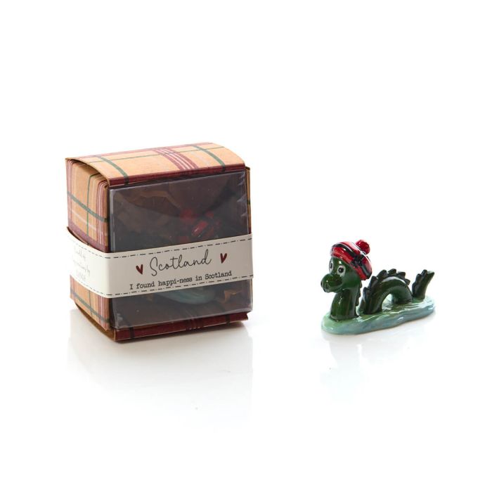NESSIE RESIN KEEPSAKE ORNAMENT WITH TARTAN GIFT BOX