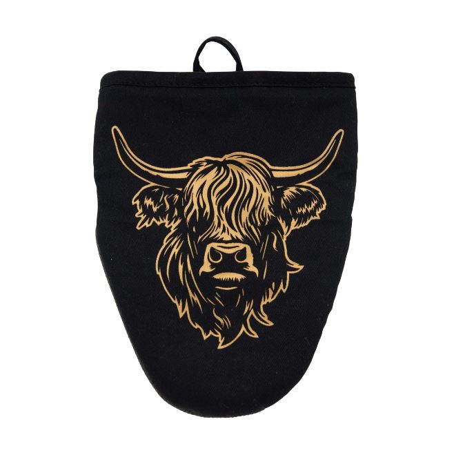 Heilan Coo Oven Mitt - Black & Gold
