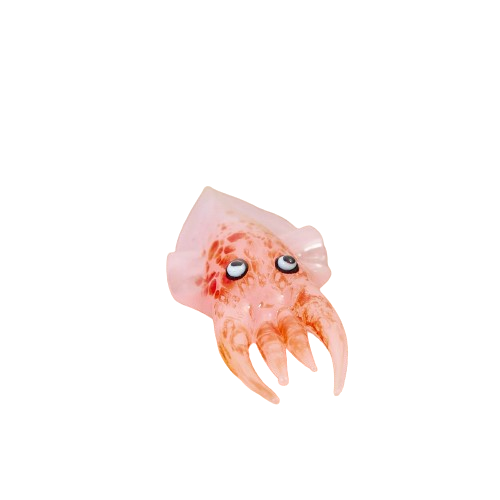 GLASS CUTTLEFISH ORNAMENT - MOTTLED PALE PINK