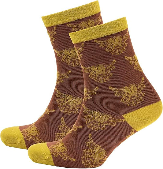 Heilan Coo Ladies Bamboo Ankle Socks - Rust