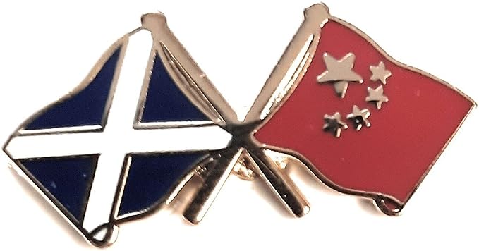 Scotland Saltire and China Friendship Pin Badge