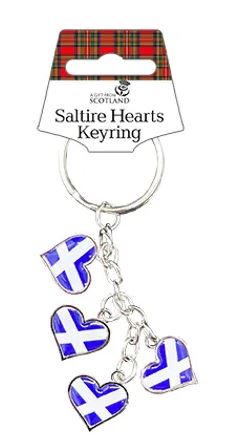 Saltire Heart Charm Keyring