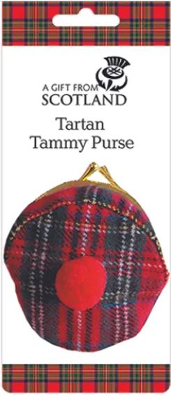 Scottish Royal Stewart Tartan Tammy Hat Coin Purse - Souvenir Made in Scotland