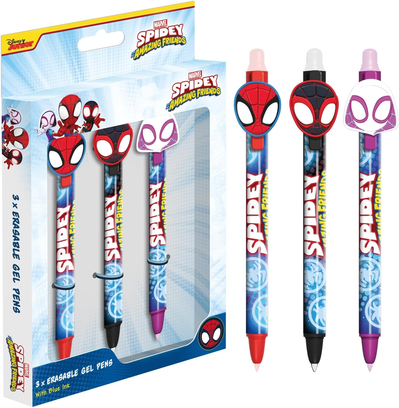 Spidey And His Amazing Friends (Glow) 3Pk Erasable Gel Pens