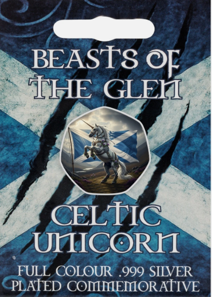 BEASTS OF THE GLEN - CELTIC UNICORN Full Colour Silver Commemorative Coin