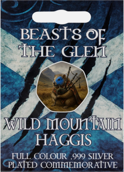 BEASTS OF THE GLEN - WILD MOUNTAIN HAGGIS Full Colour Silver Commemorative Coin