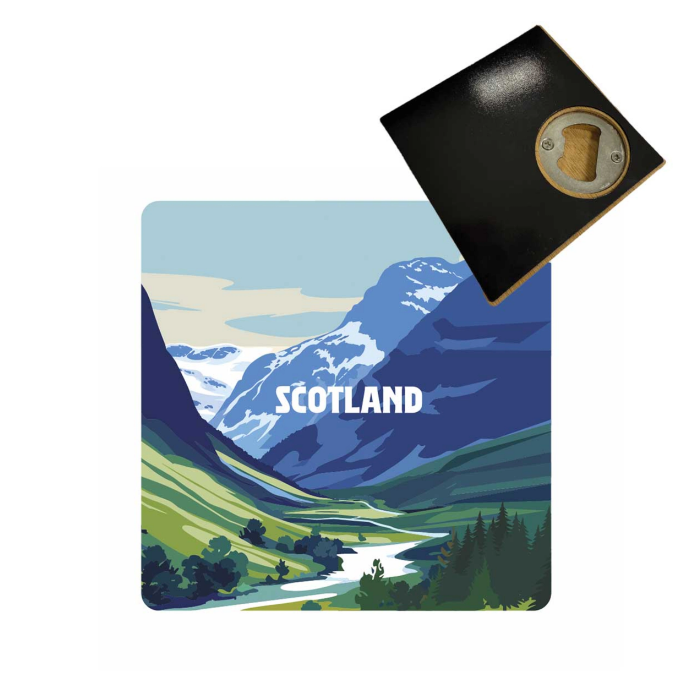 Big Country Scotland 3in1 Bottle Opener Coaster Magnet