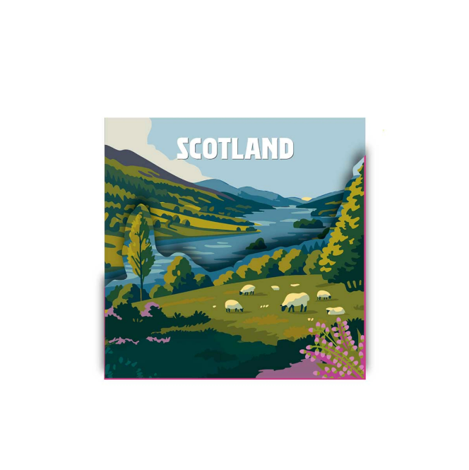 Big Country 3D Magnet - Scotland Sheep Landscape