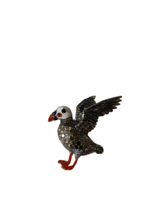 Flying Puffin Diamante Magnet