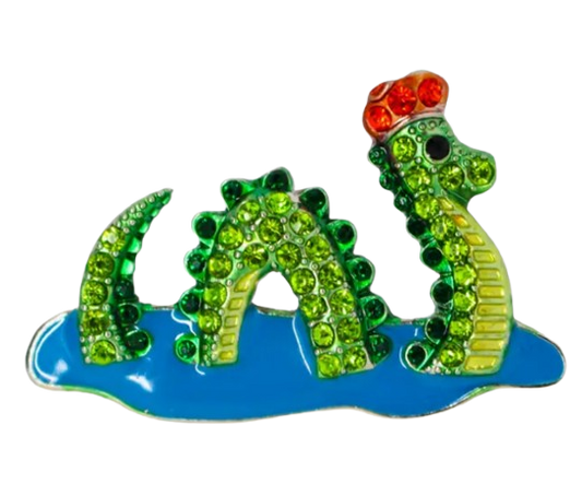 Loch Ness Monster in Hat Diamante Magnet