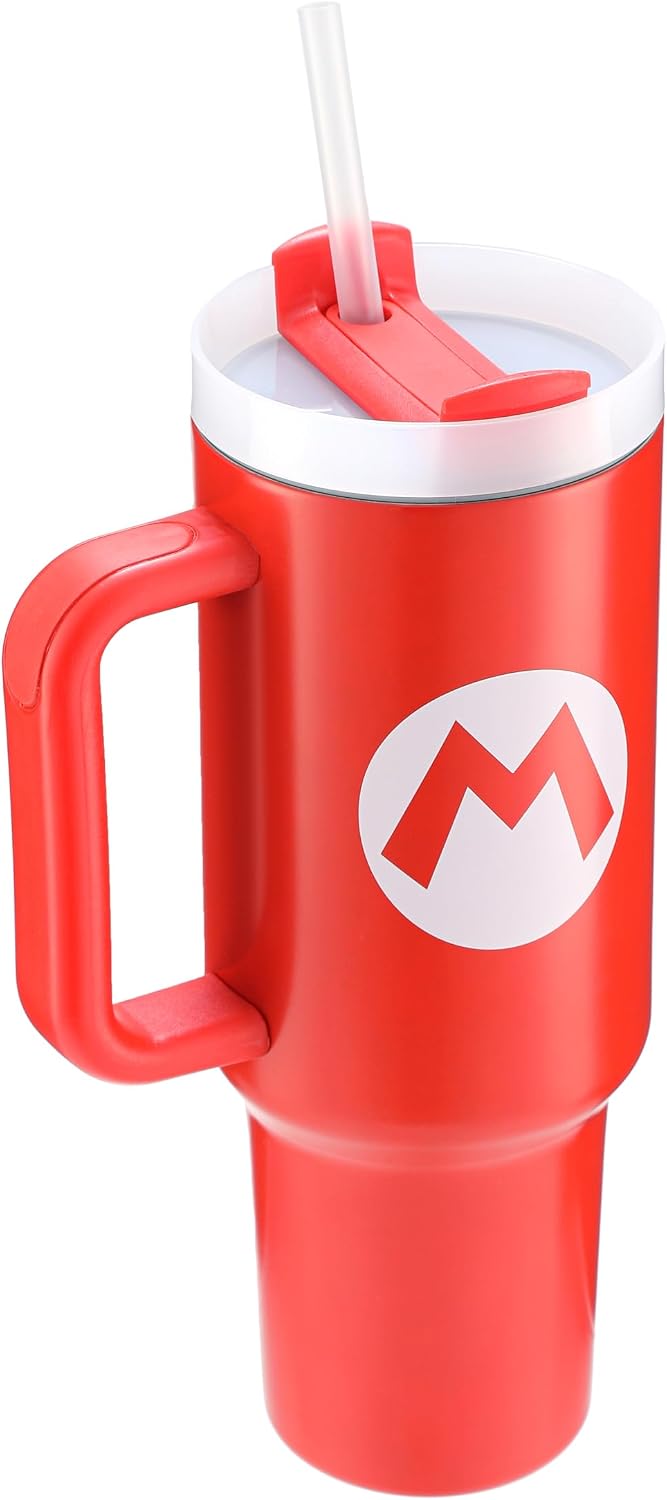 Official Super Mario 40oz/1200ML Tumbler with Straw and Lid