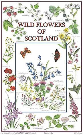 Wild Flowers of Scotland Tea Towel