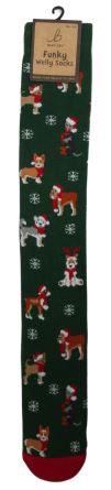 Funky Welly Socks - Xmas Dogs