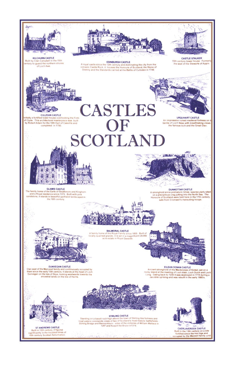 Castles of Scotland Tea towel