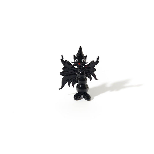 GLASS SCARY CAT ORNAMENT