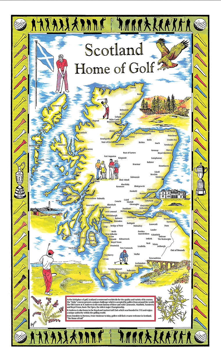 Scotland Home of Golf Tea towel