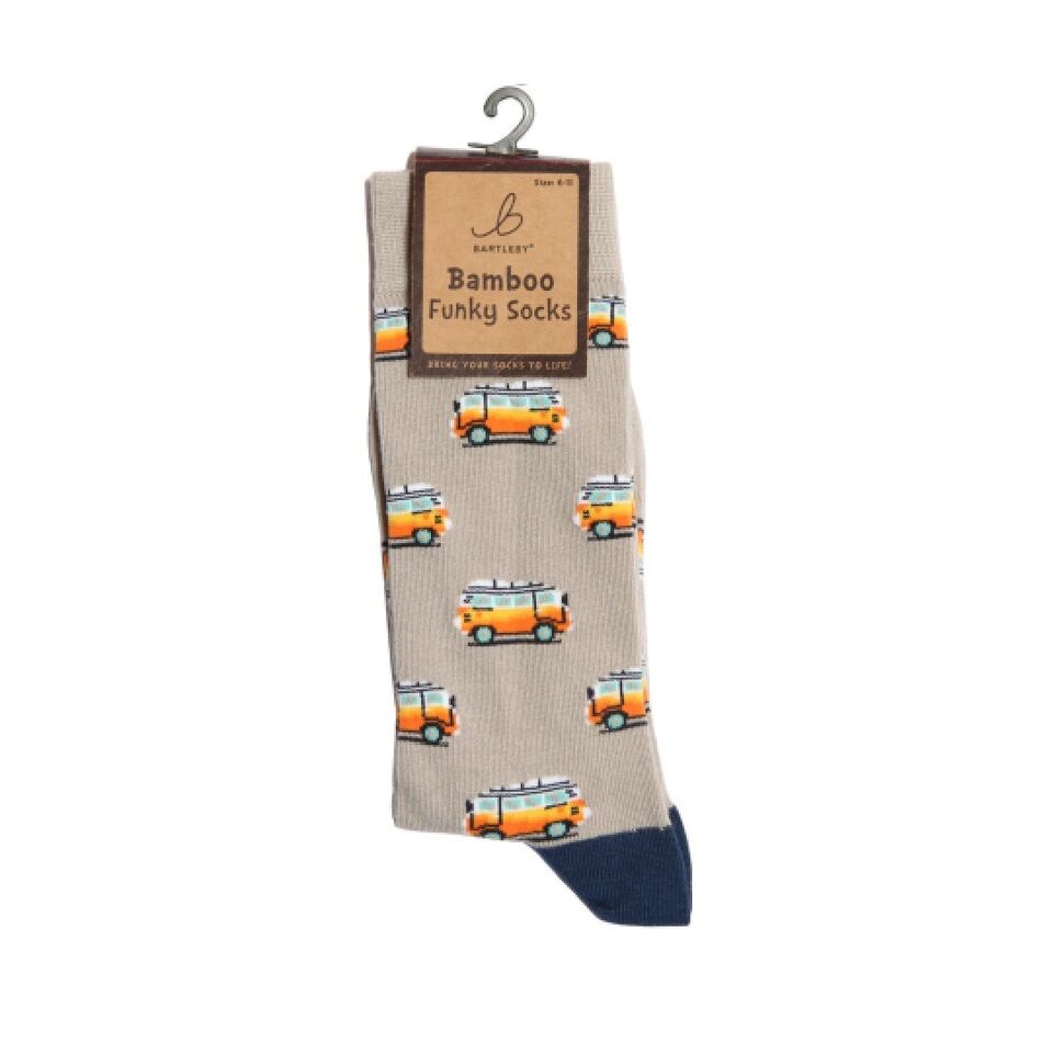 Mens Funky Bamboo Socks - Surfer Bus