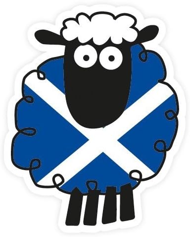 Scottish St. Andrews Saltire Flag Cartoon Sheep Car Vinyl Sticker Decal
